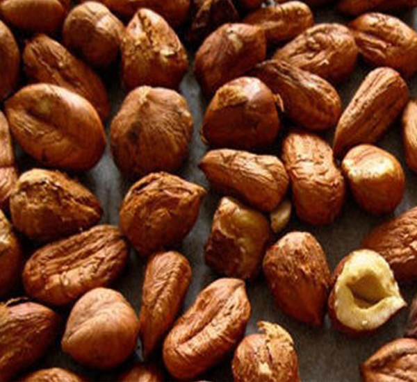 Pomarszczone jądra orzechów laskowych